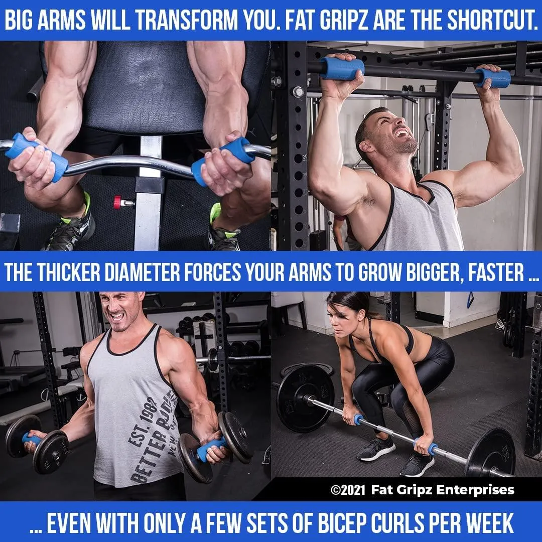 2.25” / 5.7cm Outer Diameter Fat Gripz Pro for Big Biceps & Forearms