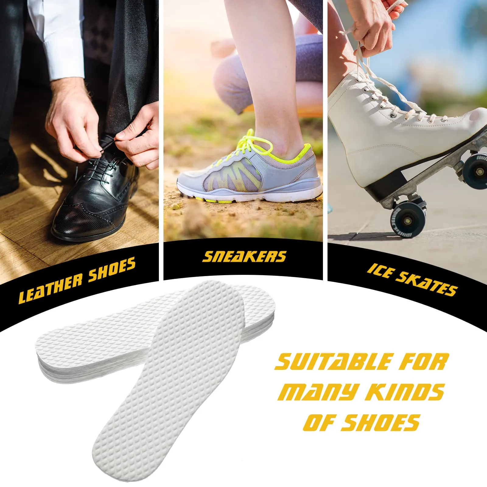 24 Pairs Breathable Disposable Thin Insoles Replaceable Shoe Inserts Sweat and Outdoor Barefoot Shoe Liners Wood Pulp Shoeliners for Women Men Hiking Running Boot Sneaker