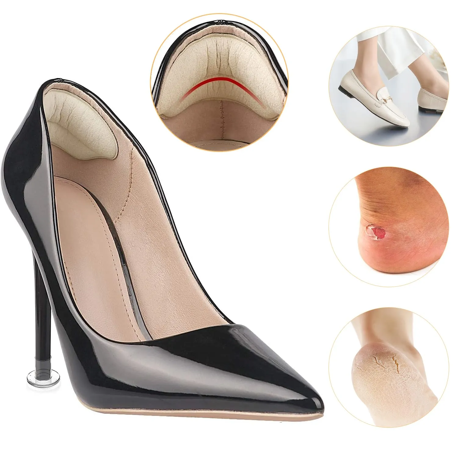 24 pairs of clear grass heel guards, 18 heel stoppers in 3 sizes for walking on grass, wedding shoes and uneven ground with 6 heel guards, heel covers for high heel shoes
