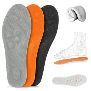 3 pairs of orthopedic insoles, comfort sports shoe insoles for men and women, arch insoles, heel spurs, orthopedic insoles, flat foot insoles, plantar fasciitis, breathable 45-46 (285 mm) color mix