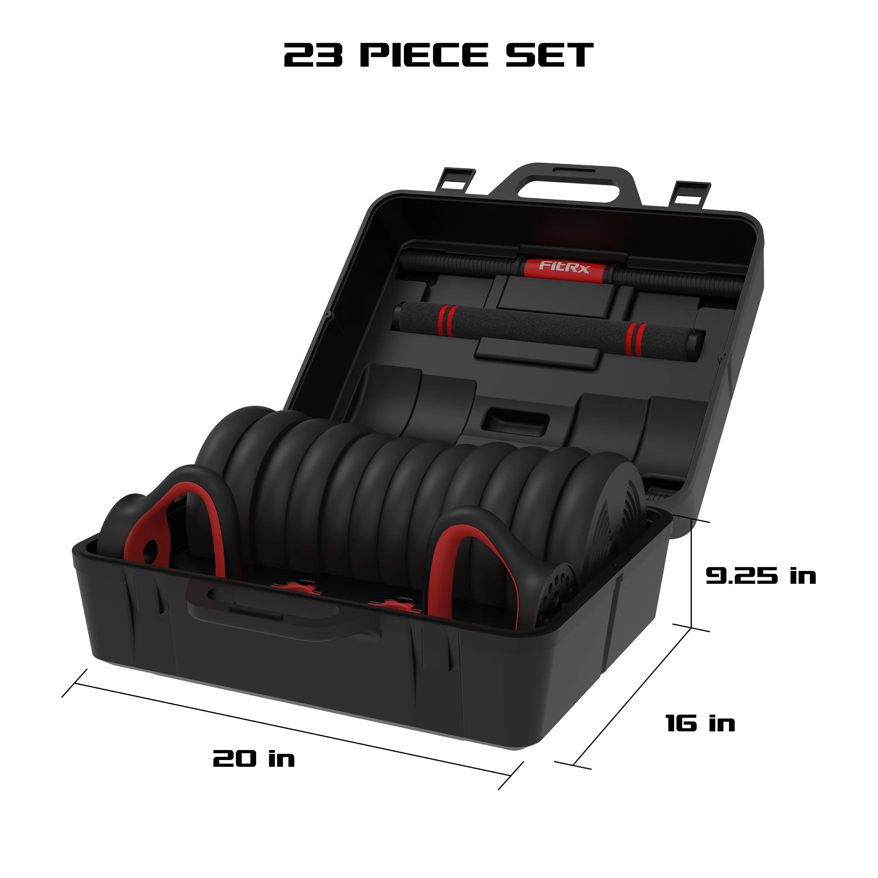 4-in-1 Portable Interchangeable Dumbbell Barbell & Kettlebell Set W/ Adjustable Weights,