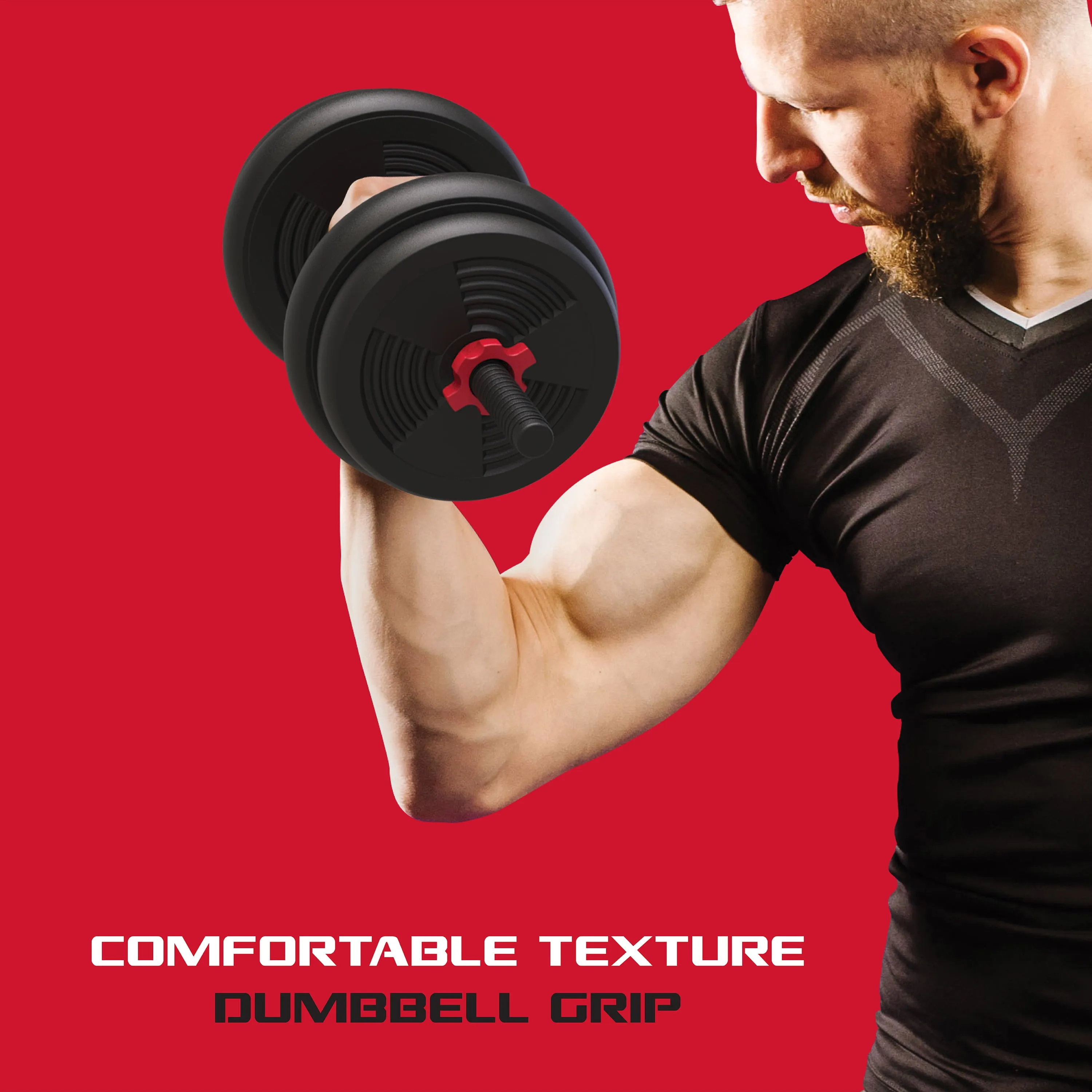 4-in-1 Portable Interchangeable Dumbbell Barbell & Kettlebell Set W/ Adjustable Weights,