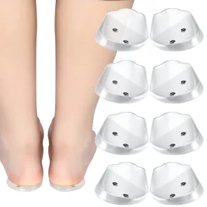 4 Pairs Medial Lateral Heel Insoles with Magnets Stone, Correcting Supination Pronation Silicone Orthopedic Shoe Inserts for Foot Alignment, Knock Knee Pain, Bow Legs, O/X Type Leg (L) Large (4 Pair)