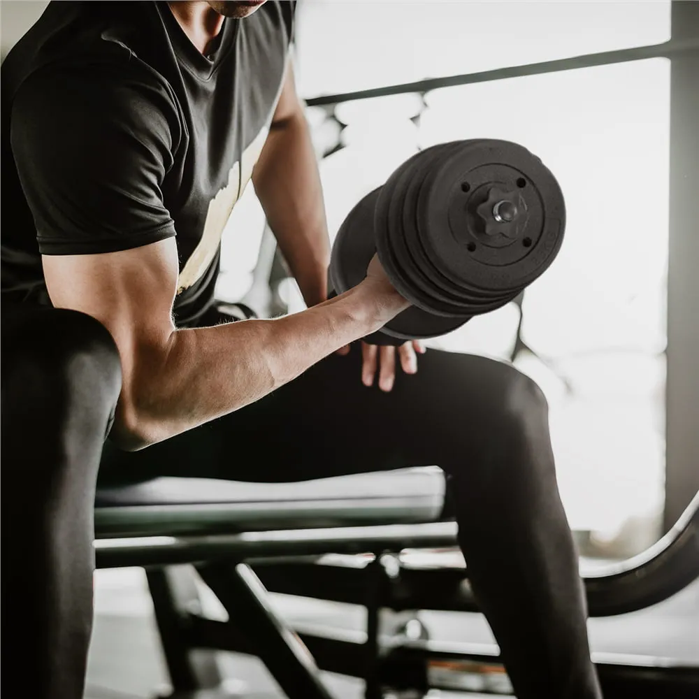 66 Lbs. Weight Dumbbell Set Adjustable Cap Gym