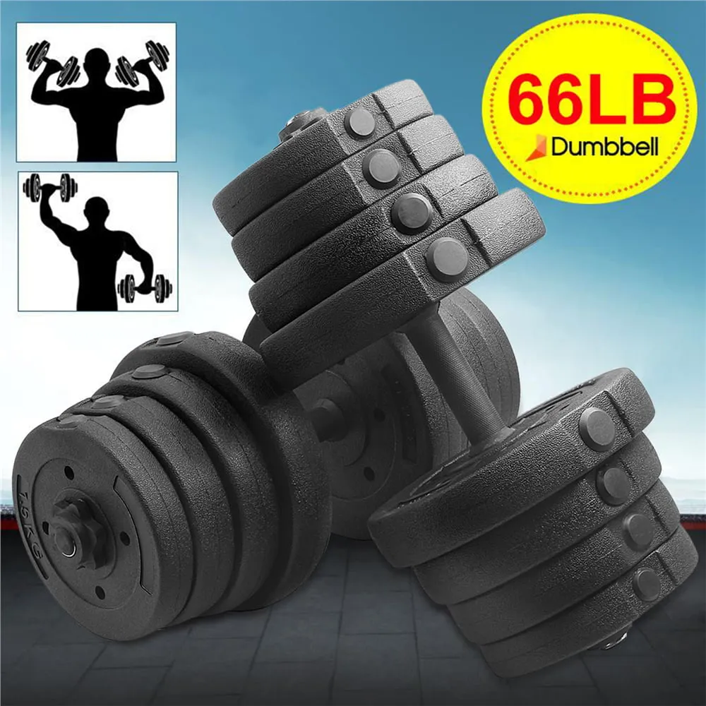 66 Lbs. Weight Dumbbell Set Adjustable Cap Gym