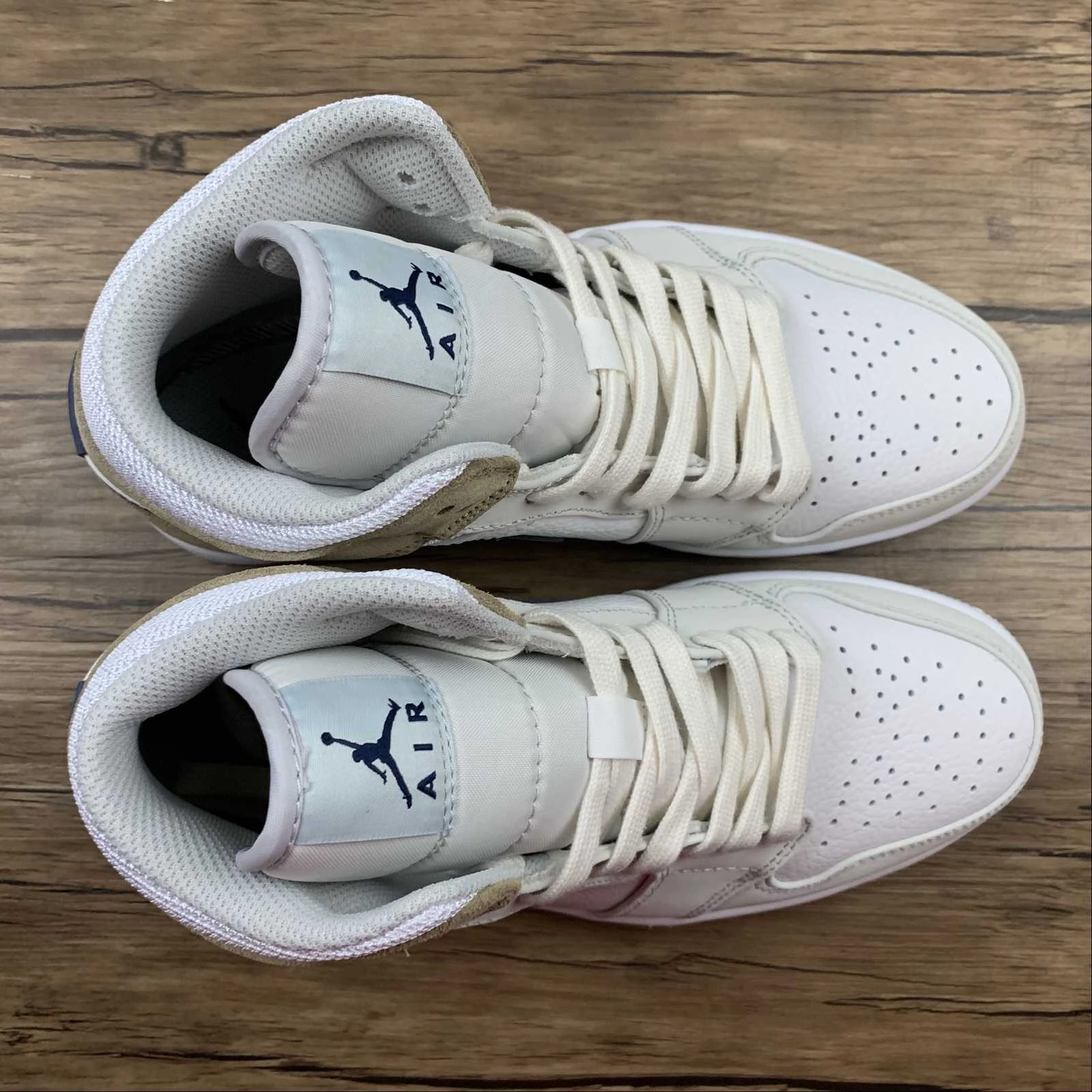 Air Jordan 1 Mid MEM2 White Blue Void-Team Red-Khaki (2021) DO6726-100 Back Pull