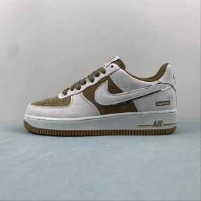 Comfortable Foot Supreme x Air Force 1 07 Low Suede Kakhi Gray ME2392-101