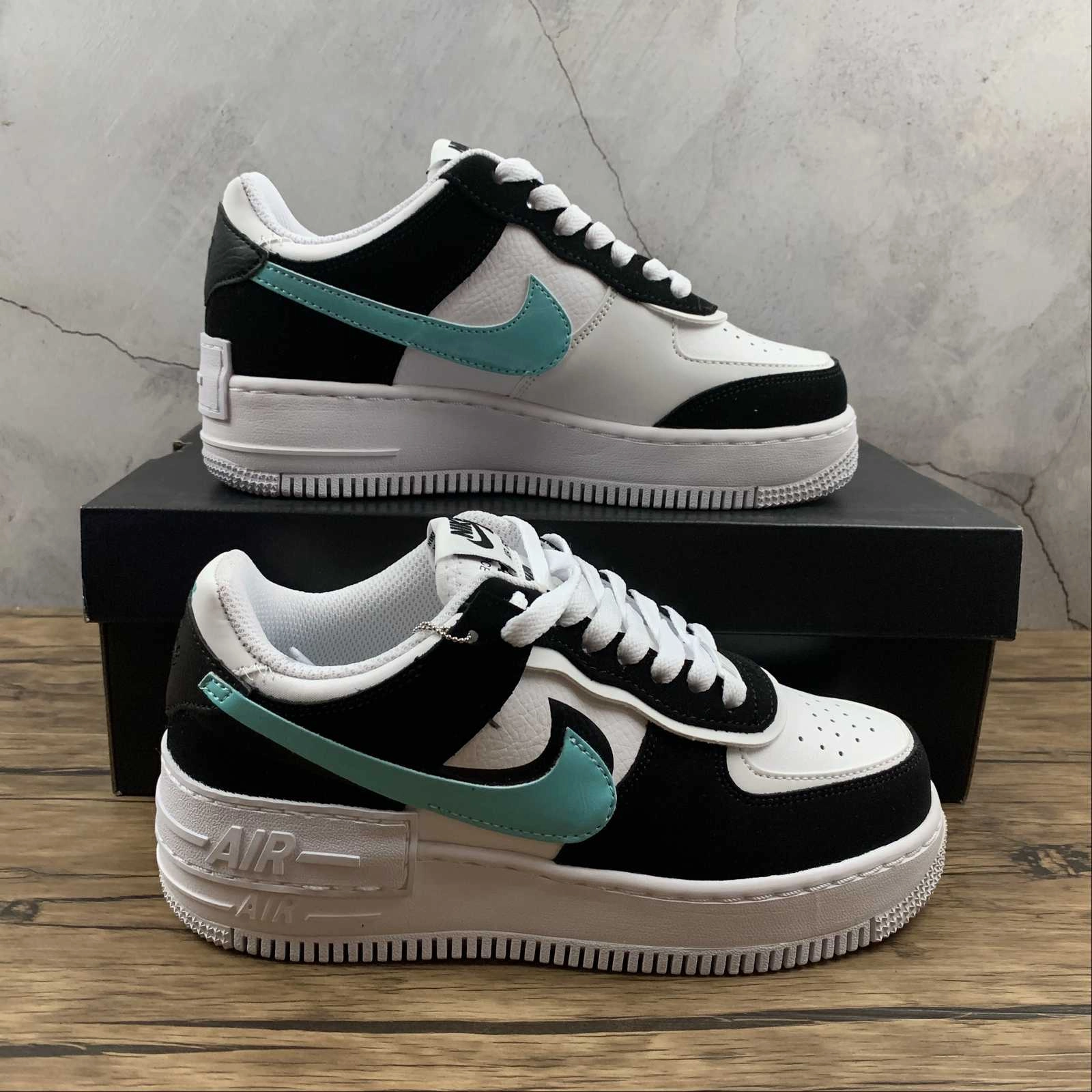 Air Force 1 Shadow Aurora White Black Blue CZ7929-100 Fit for All Orange Pop