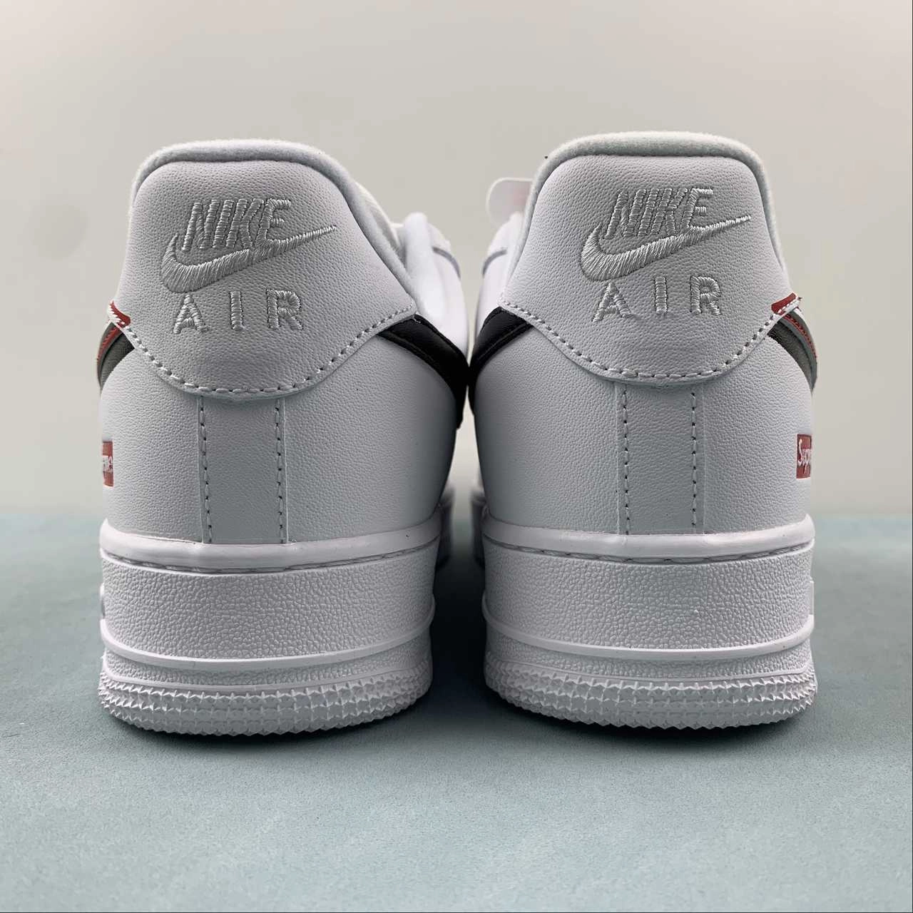 Comfortable Step Shoes Everyday Outfit Supreme x Air Force 1 07 Low White Black Double Hook Shadow CU9225-100