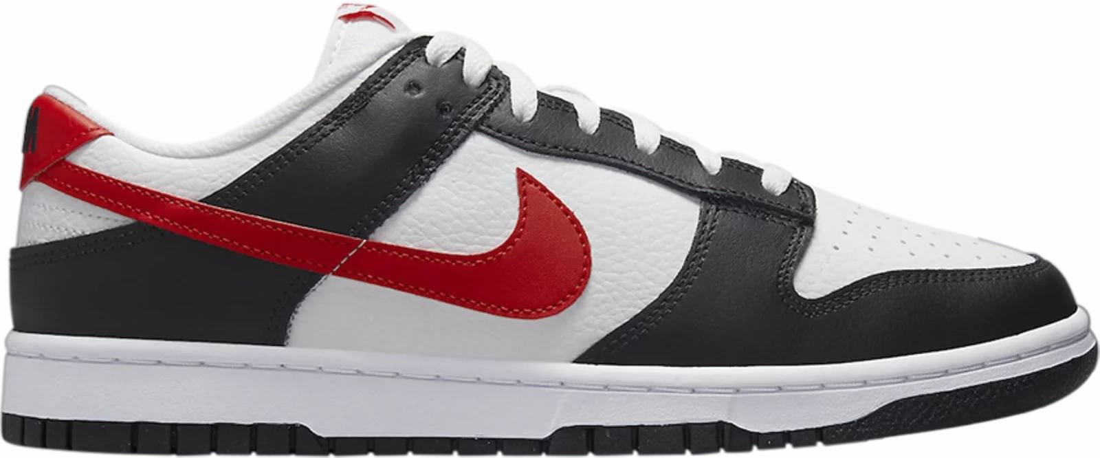 Nike Dunk Low Red Swoosh Panda Lightweight Ethylene Vinyl Acetate Abrasion Resistant Fabric