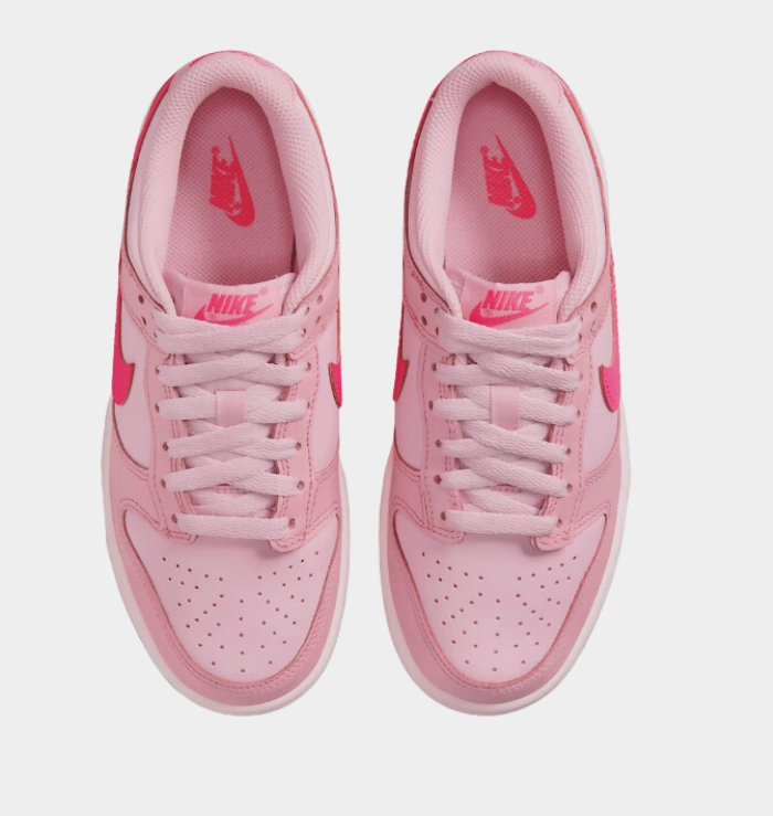Supportive Footbed Minimalist Lacing Nike Dunk Low Triple Pink (GS)