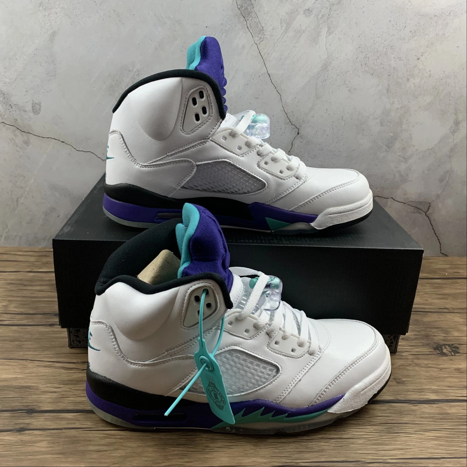 Air Jordan 5 Retro NGR White New Emerald-Grape Ice  AV3919-135 Mind Strong