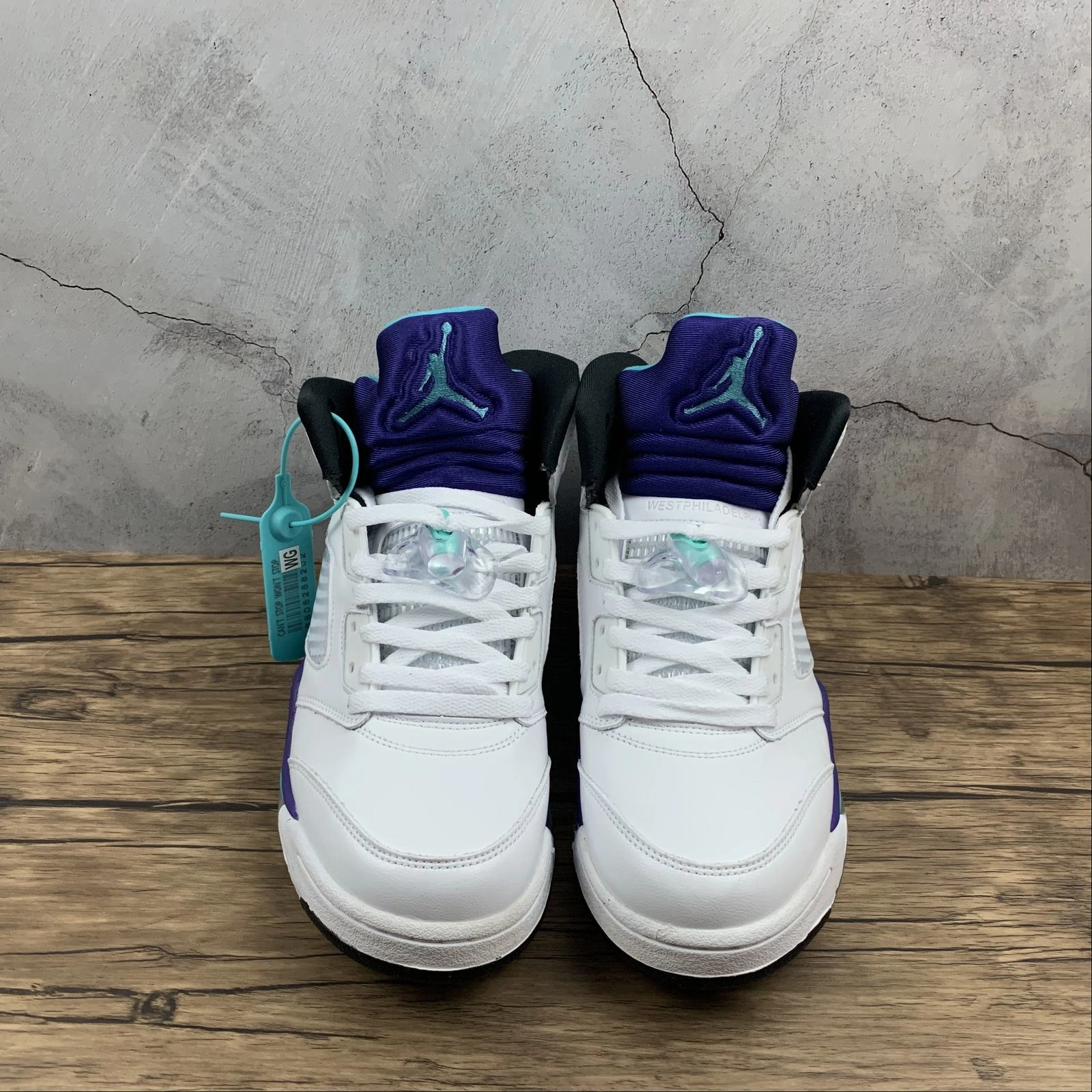 Air Jordan 5 Retro NGR White New Emerald-Grape Ice  AV3919-135 Impact Cushion Heel Counter Structure