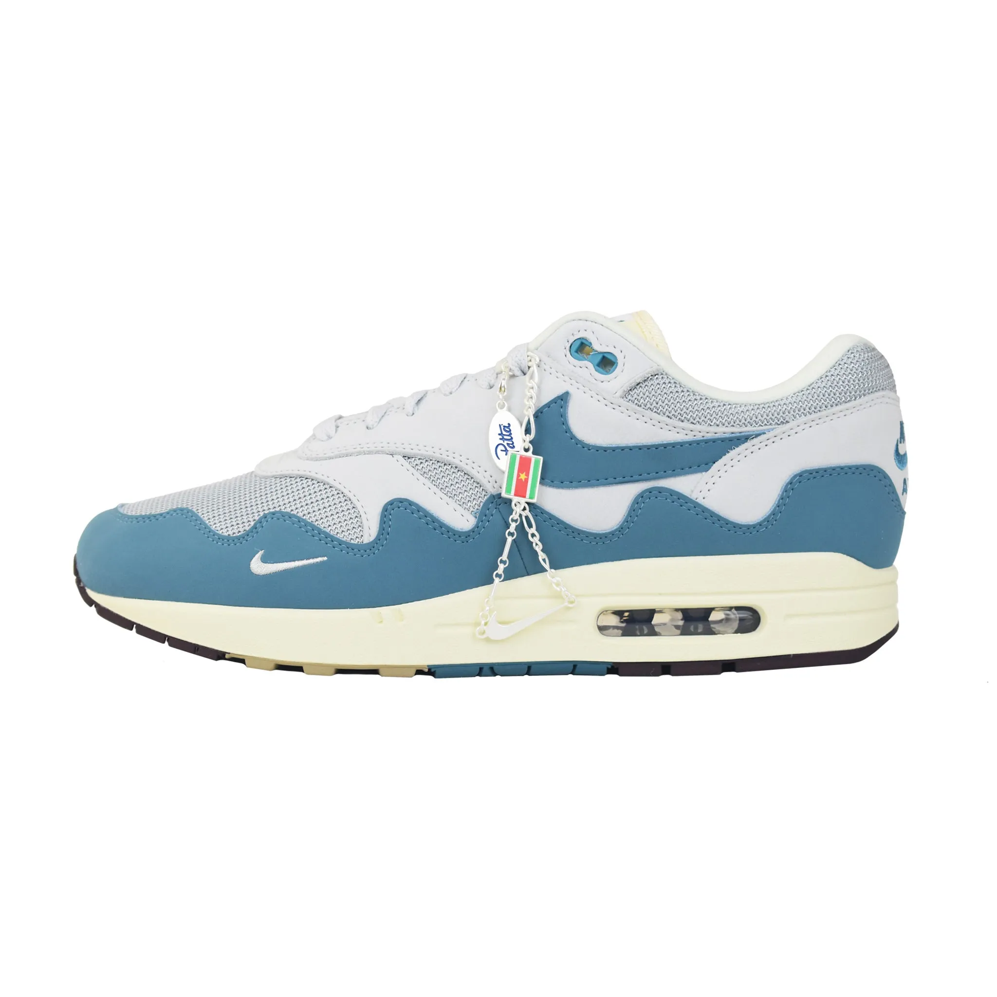 running on a treadmill shoes Water Resistant Nike Air Max 1 x Patta - Waves Noise Aqua (With Bracelet/ Special Box)