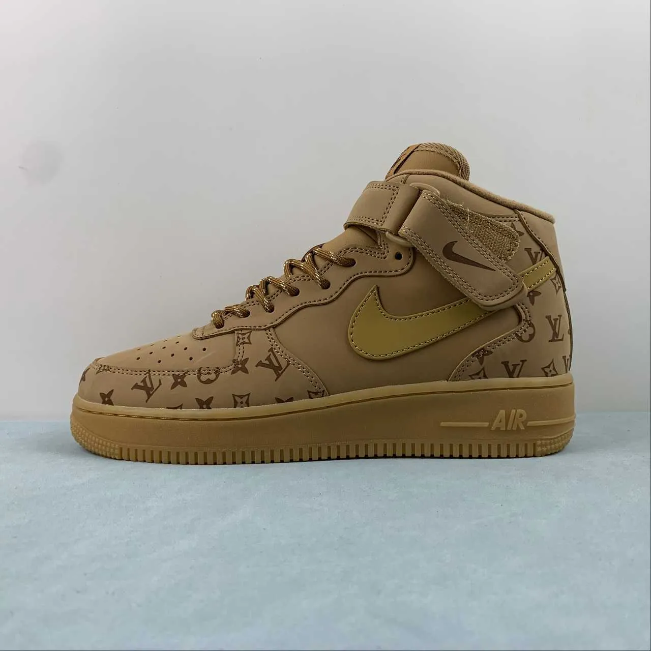 School Run Wide toe box LV x Air Force 1 07 Mid Brown DV9988-500