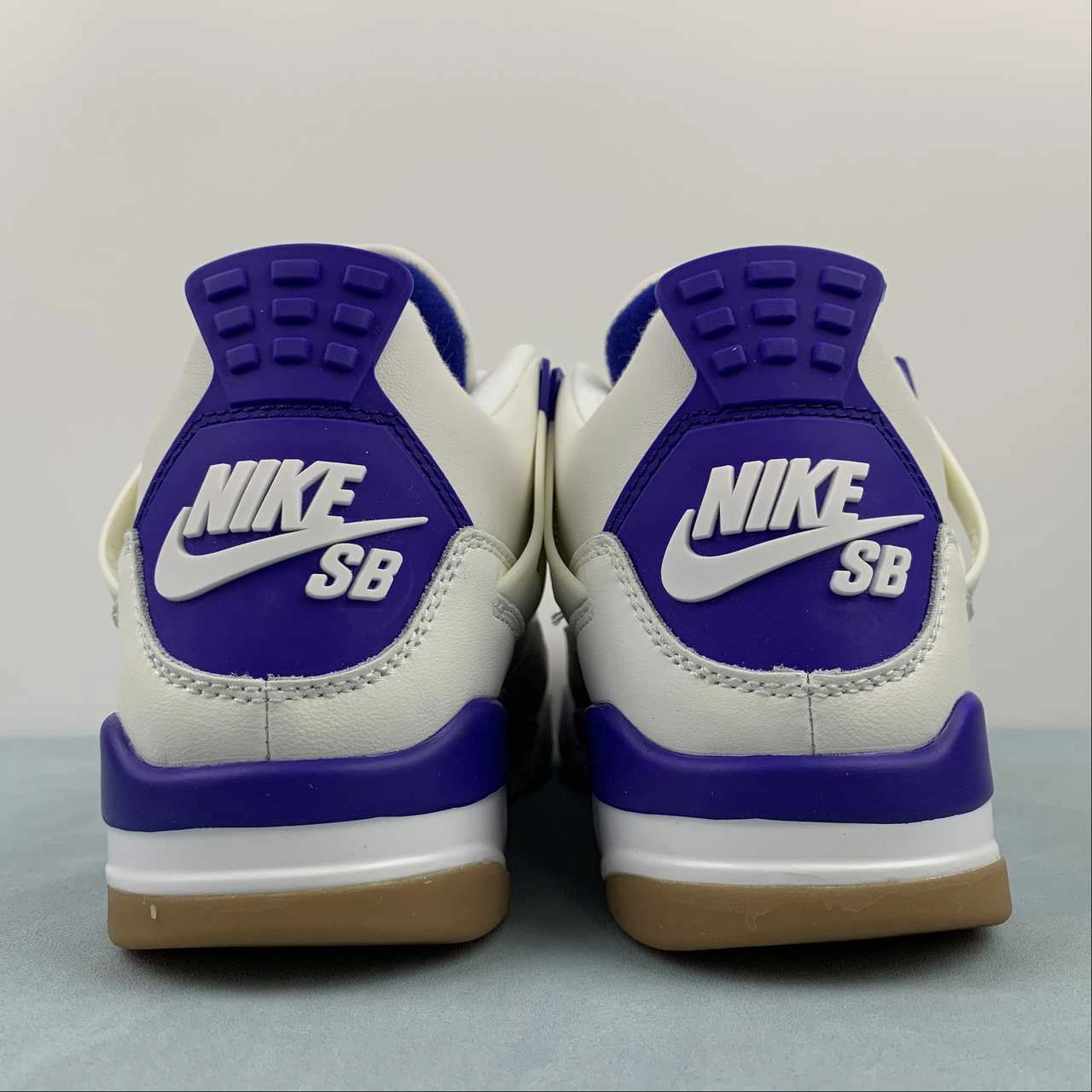 Ventilation Perforations Tennis Court SB x Air Jordan 4 Retro Sapphire White Royal Blue Gum DR5415-102