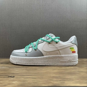 lace up closure City Casual Air Force 1 07 Low Mint Outline Customised CW2288-111