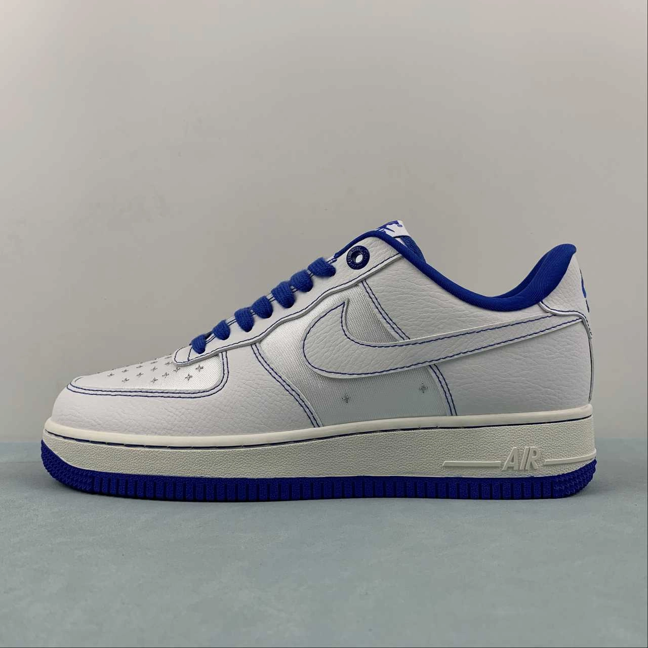 Air Force 1 07 Low White Blue Silver CV1724-108 Sunrise Path Pull Step