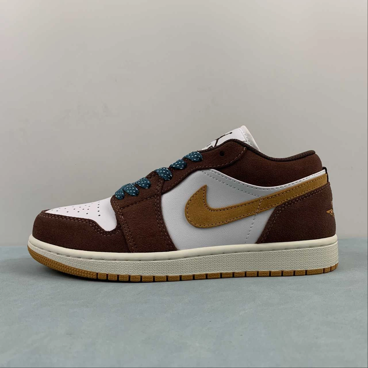 Maximum Support Air Jordan 1 Low Cacao Wow Twine Sail Geode Teal Luminous Green FB2216-200