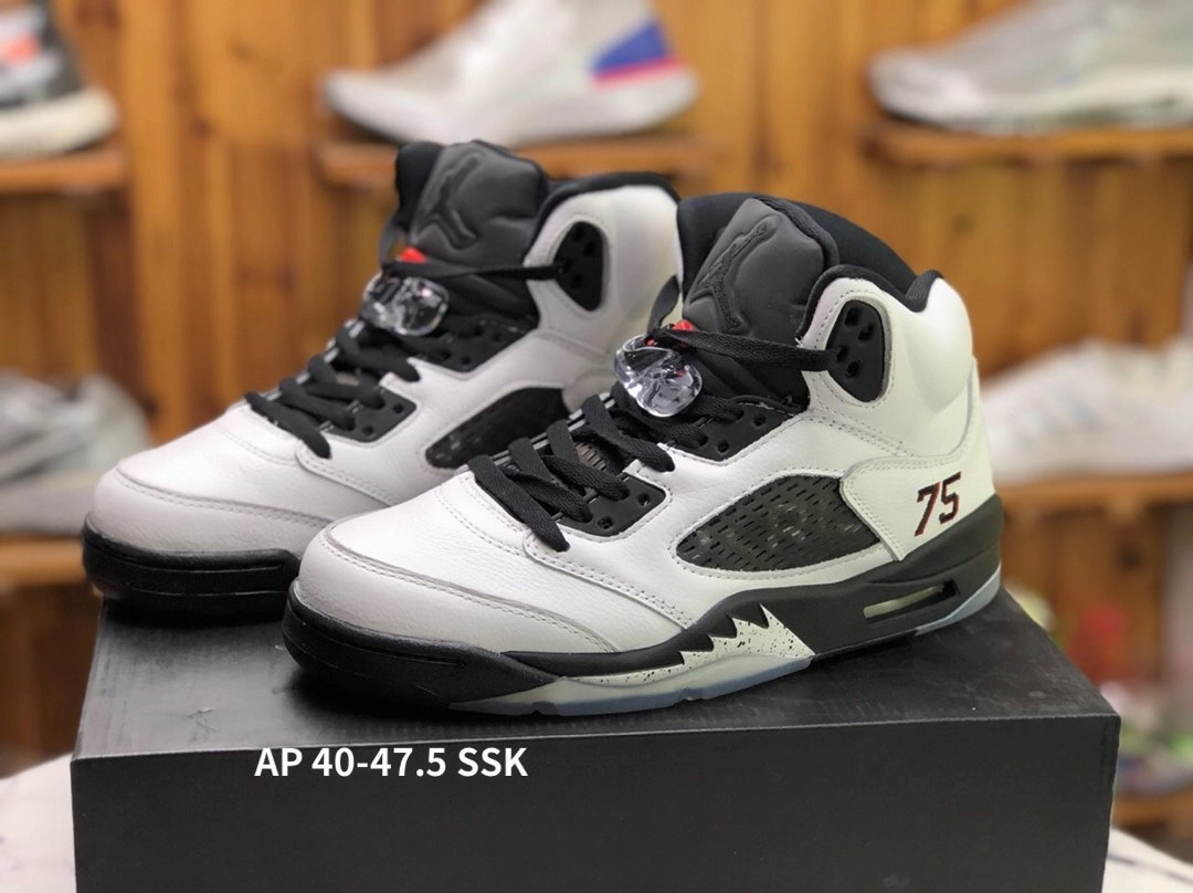 Air Jordan 5 Retro Paris Saint Germain White AV9175-101 Blown Rubber Pods Responsive Footbed