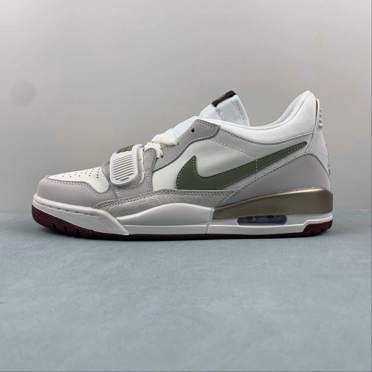 Air Jordan Legacy 312 Low Light Khaki Green Dark Red HF0745-131 Defensive Cushioning