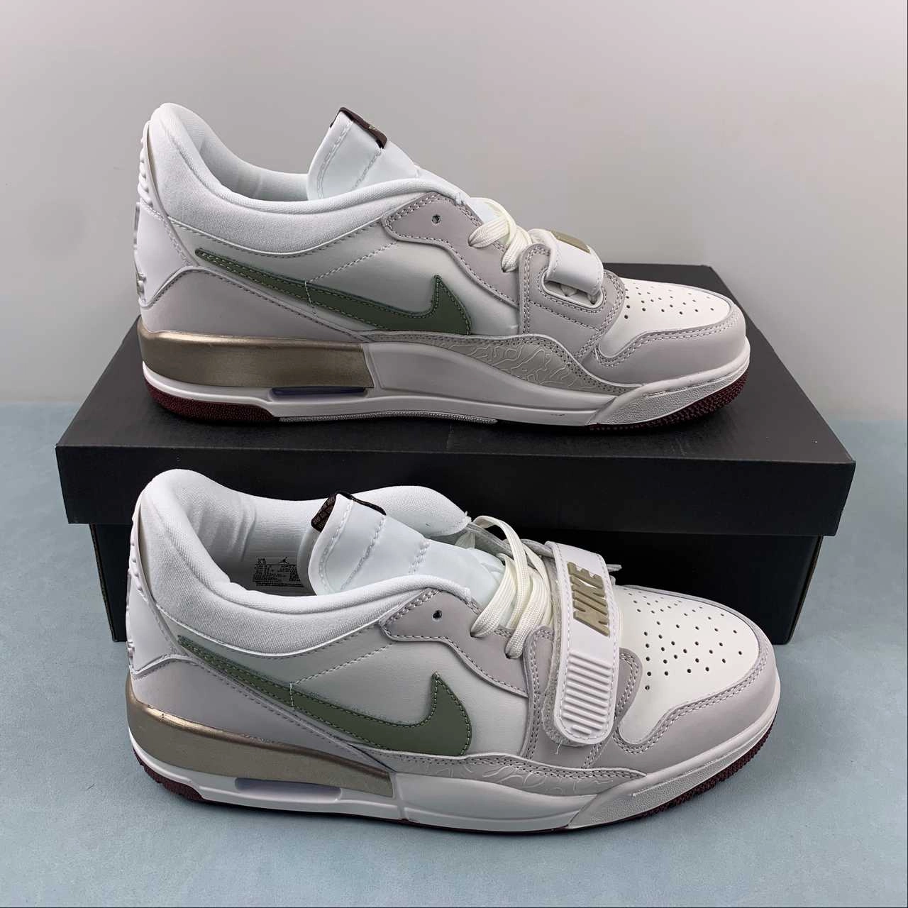 Court Style Comfort Air Jordan Legacy 312 Low Light Khaki Green Dark Red HF0745-131