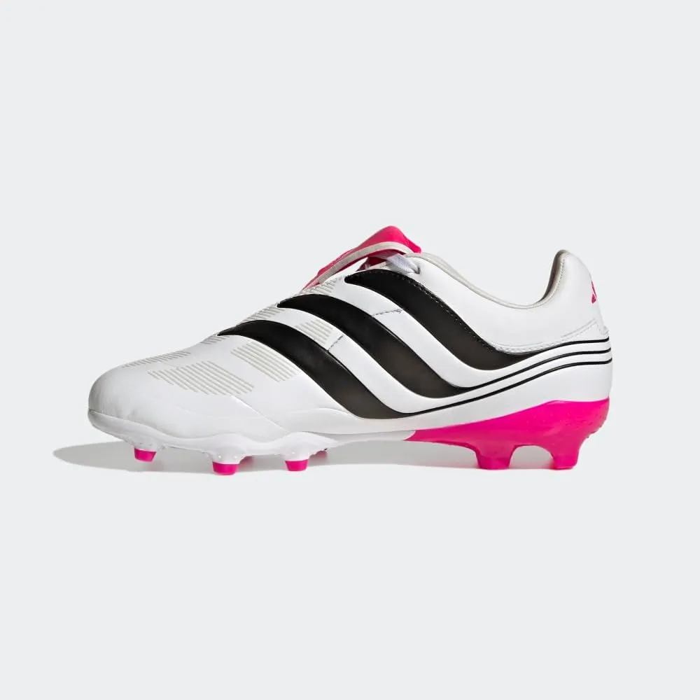adidas Predator Precision.3 Youth Firm Ground Soccer Shoes - Fold-Over Tongue, Soft Leather Forefoot, Firm Ground Outsole, Lightweight Synthetic Upper