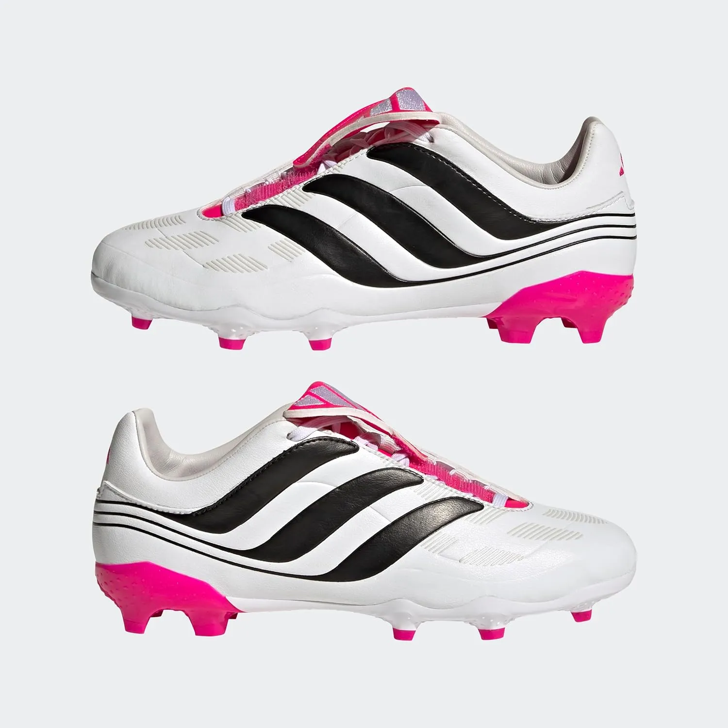 adidas Predator Precision.3 Youth Firm Ground Soccer Shoes - Fold-Over Tongue, Soft Leather Forefoot, Firm Ground Outsole, Lightweight Synthetic Upper