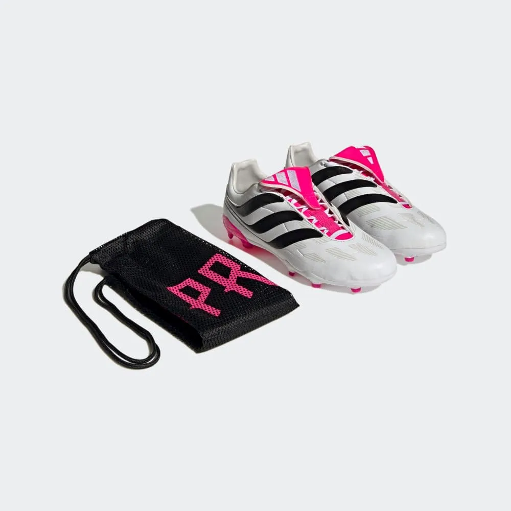 adidas Predator Precision.3 Youth Firm Ground Soccer Shoes - Fold-Over Tongue, Soft Leather Forefoot, Firm Ground Outsole, Lightweight Synthetic Upper