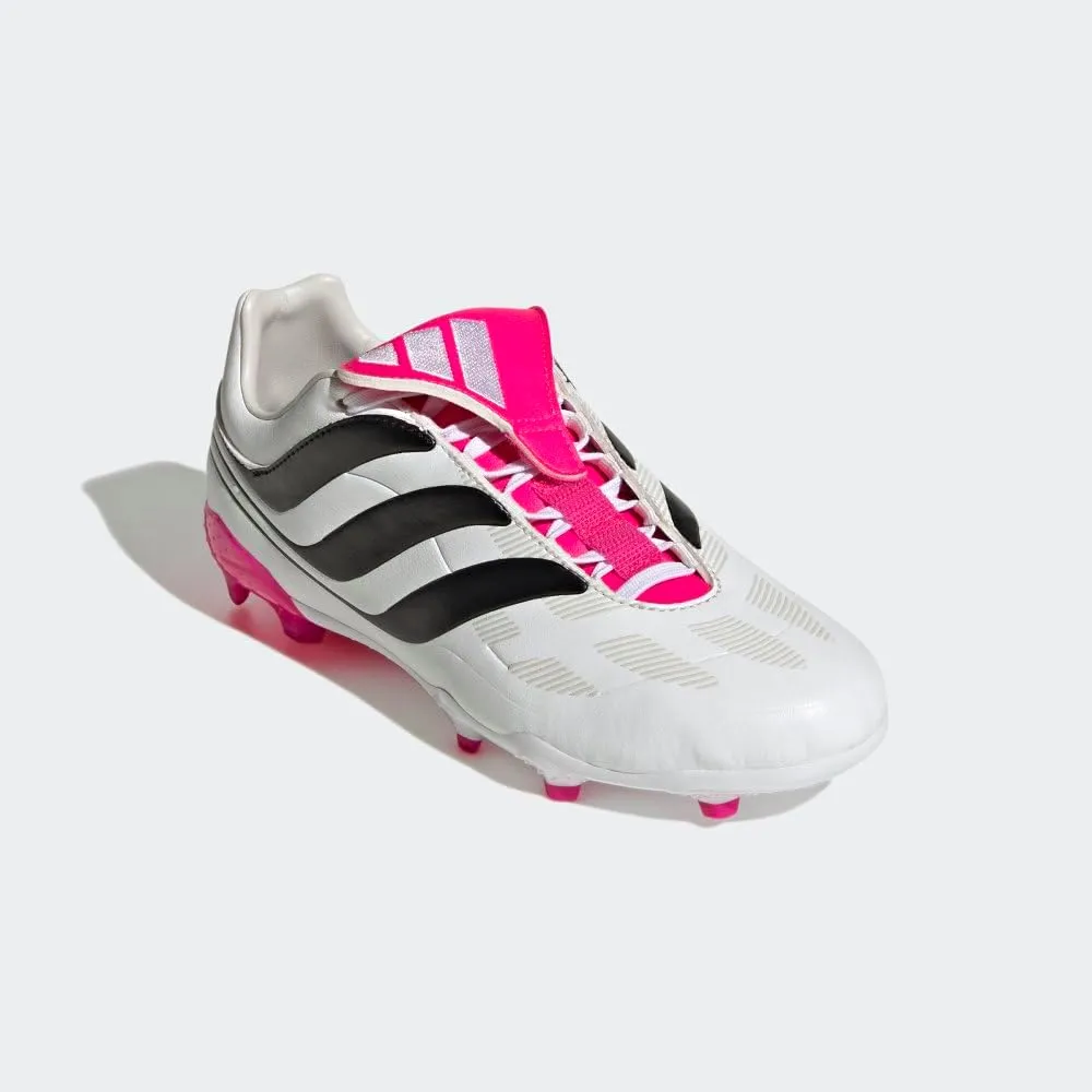 adidas Predator Precision.3 Youth Firm Ground Soccer Shoes - Fold-Over Tongue, Soft Leather Forefoot, Firm Ground Outsole, Lightweight Synthetic Upper