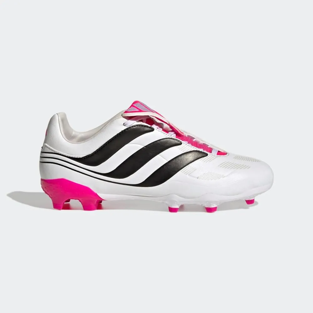 adidas Predator Precision.3 Youth Firm Ground Soccer Shoes - Fold-Over Tongue, Soft Leather Forefoot, Firm Ground Outsole, Lightweight Synthetic Upper