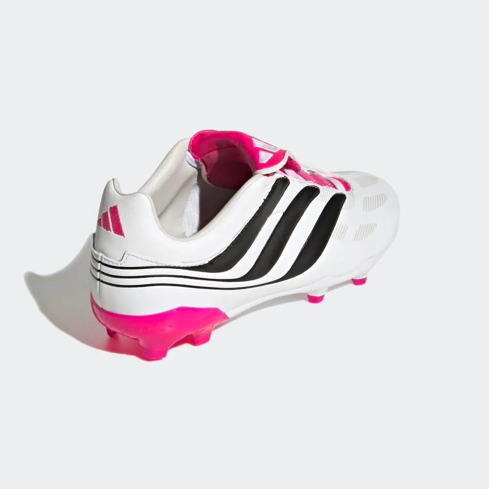 adidas Predator Precision.3 Youth Firm Ground Soccer Shoes - Fold-Over Tongue, Soft Leather Forefoot, Firm Ground Outsole, Lightweight Synthetic Upper