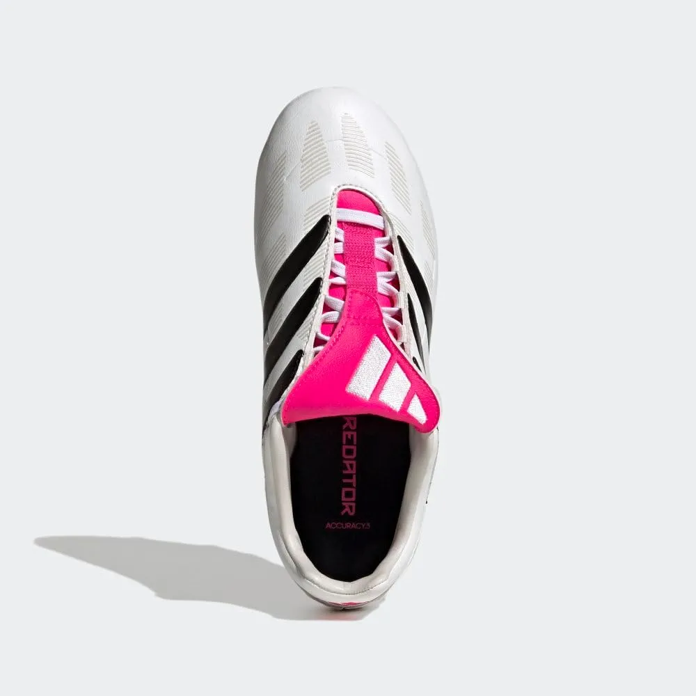 adidas Predator Precision.3 Youth Firm Ground Soccer Shoes - Fold-Over Tongue, Soft Leather Forefoot, Firm Ground Outsole, Lightweight Synthetic Upper