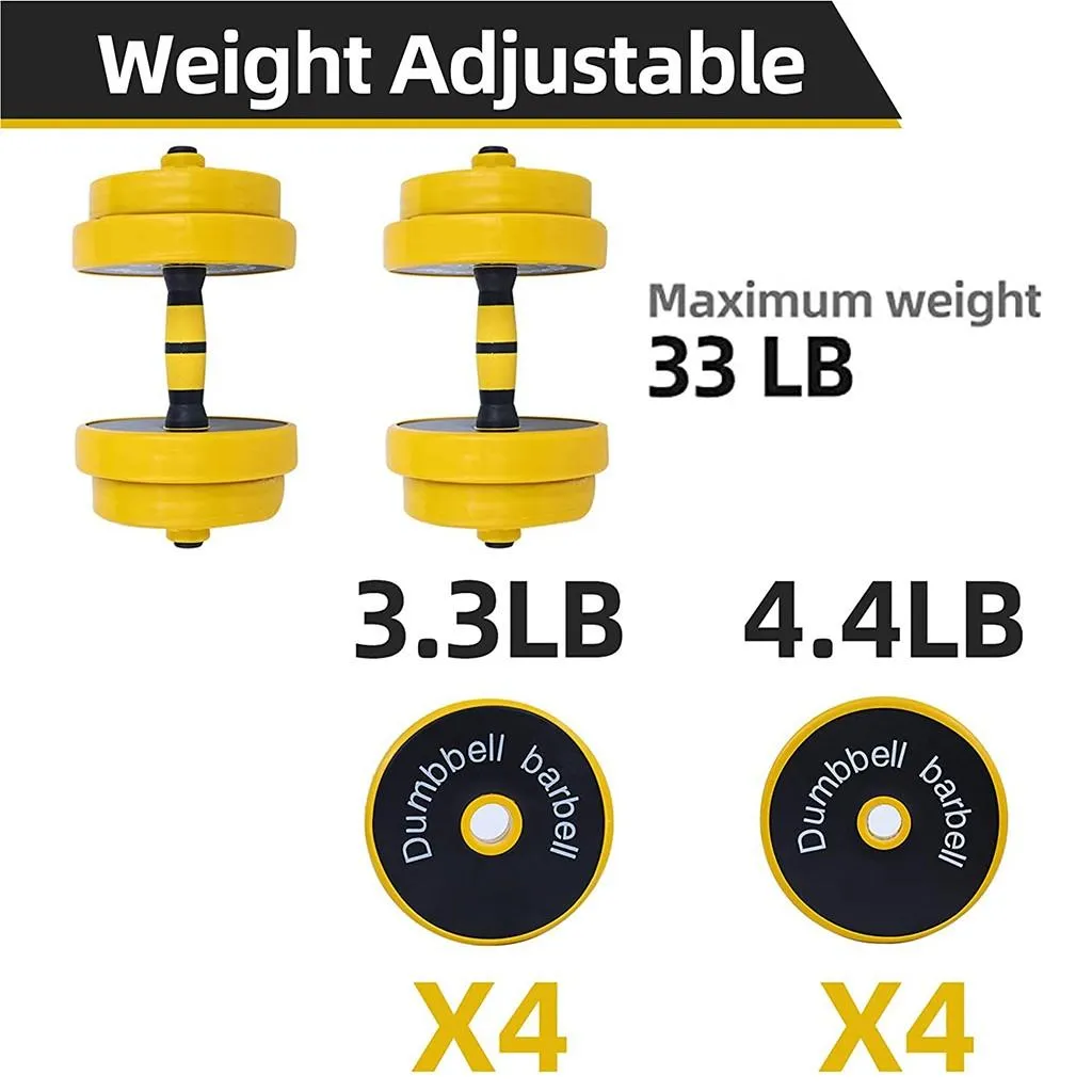 Adjustable Dumbbells Set w/ Non-Slip Neoprene Hand & Connecting Rod