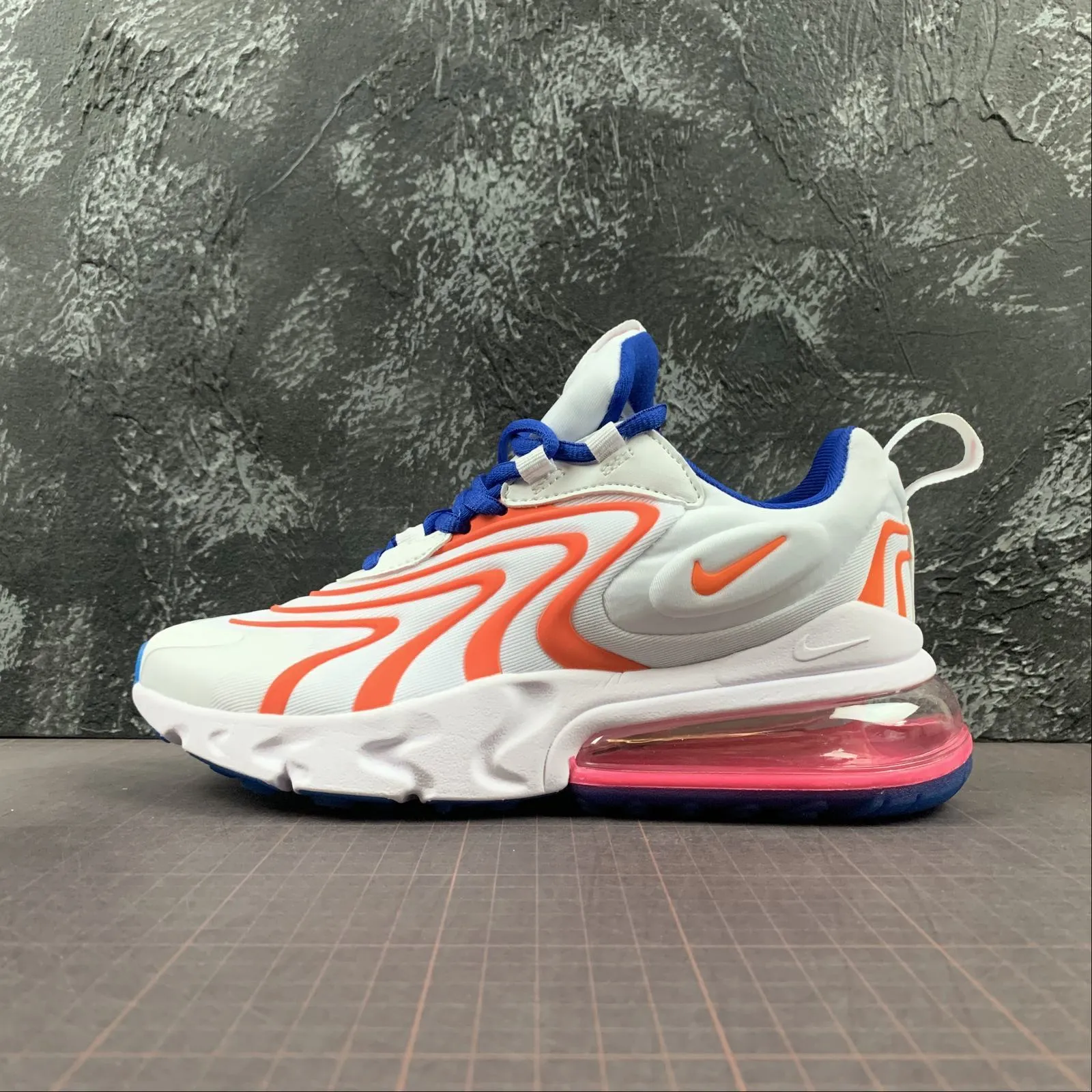 Air Max 270 React White Orange CD6870-405 mesh running option