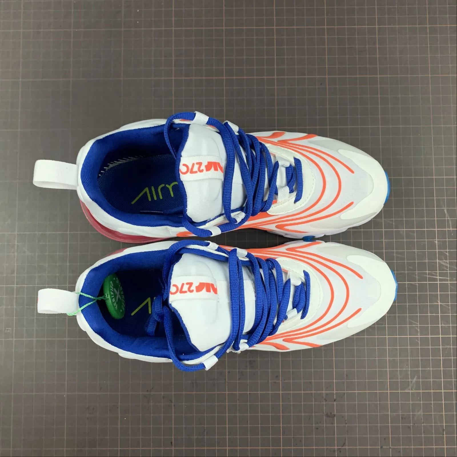 Air Max 270 React White Orange CD6870-405 arch - shaped insoles