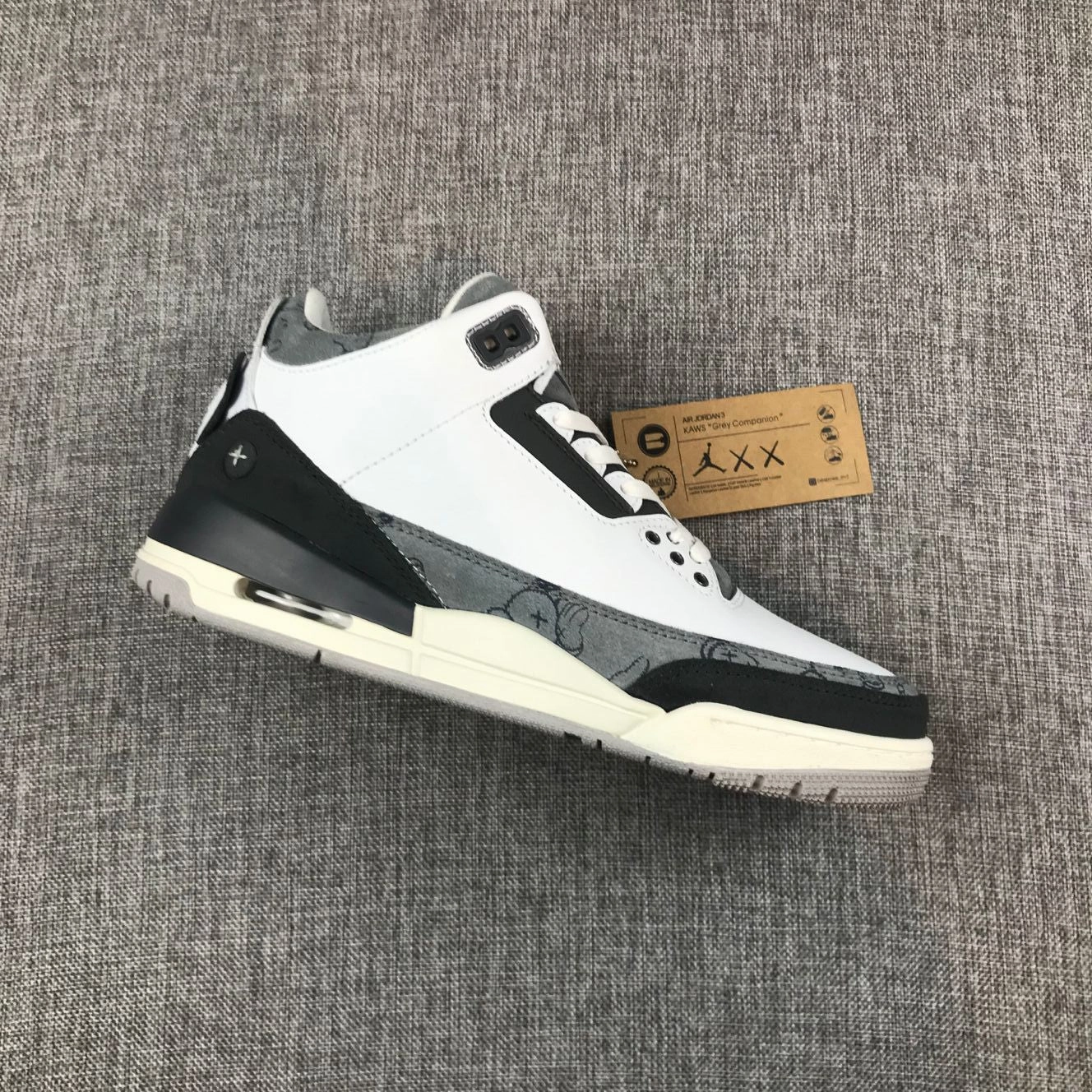 Step By Step Route Trek Air Jordan 3 Retro KAWS Fresh Water White Light Grey