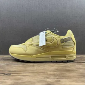 Travis Scott x Air Max 1 Wheat Cactus Jack Saturn Gold DO9392-700 full - length running option