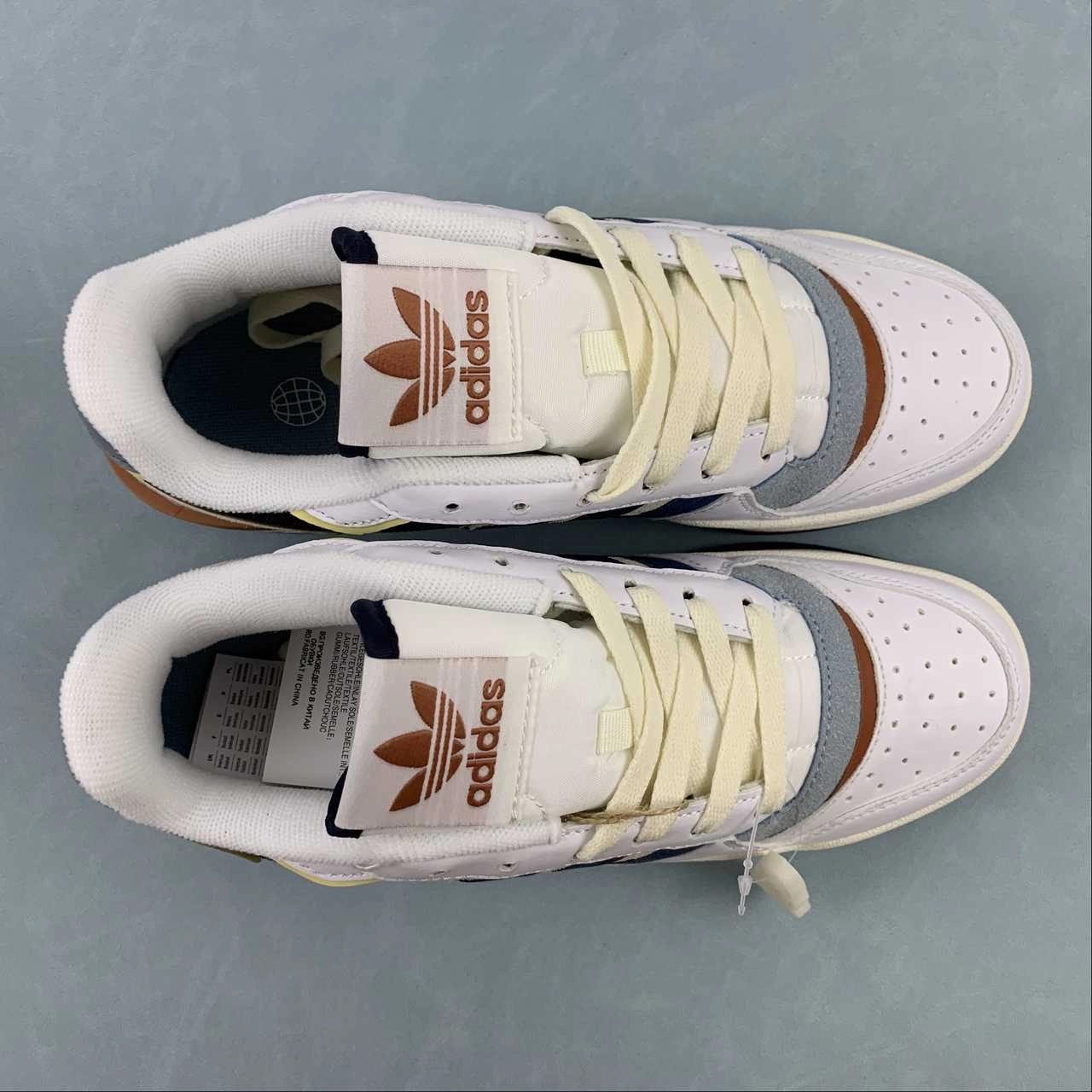 Adidas Forum Exhibit 2 White Core Black Haze Blue Beige FZ5596 Workout