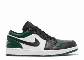 Gusseted Tongue Design Air Jordan 1 Low  Green Toe