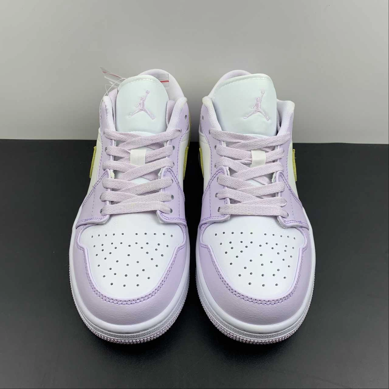 Air Jordan 1 Low Barely Grape White Lemon Wash DC0774-501 Walking Sneakers