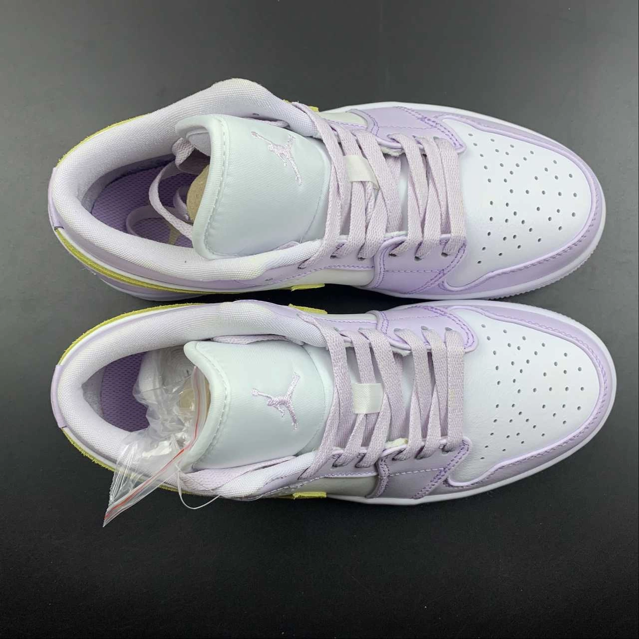 Travel Step Air Jordan 1 Low Barely Grape White Lemon Wash DC0774-501