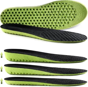 Ailaka Elastic Shock Absorbing Height Increasing Sports Shoe Insoles, Soft Breathable Honeycomb Orthotic Replacement Inserts for Men & Women