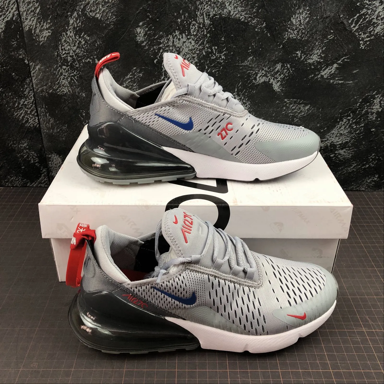Air Max 270 Grey Red Royal CD7338-001 tapered - toe shoes comfort features