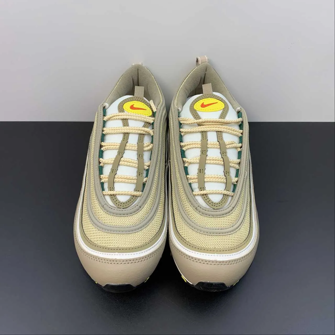 Air Max 97 Khaki Sesame Sail Picante Red FD0357-247 for advanced cyberpunk - themed running option