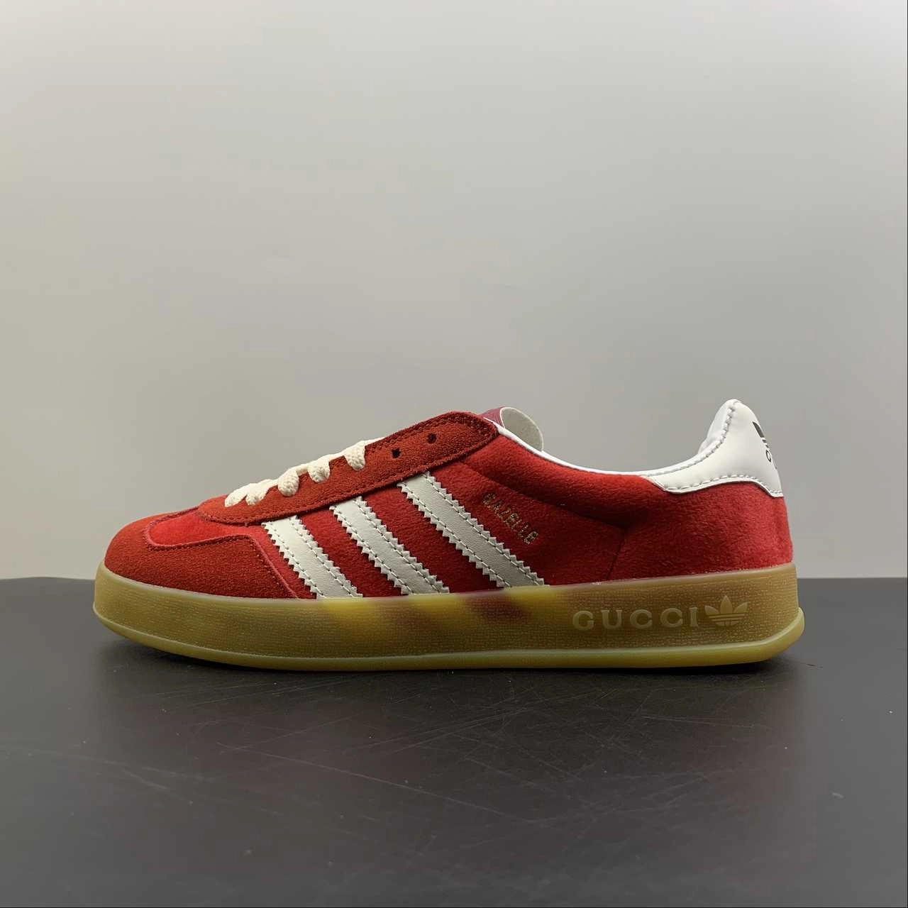 Adidas x Gucci Gazelle Red Velvet White Comfort Breathability vegan running shoes
