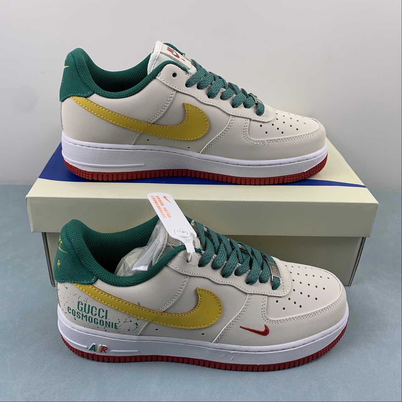 Everyday Ease Narrow heel Air Force 1 07 Low Green Gold White Red HX123-002