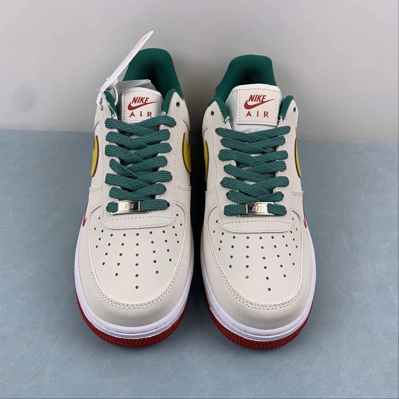 Lean Look Walkable Fit Air Force 1 07 Low Green Gold White Red HX123-002