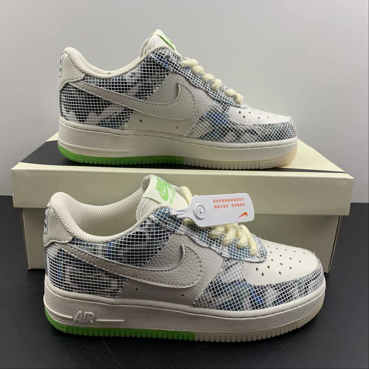 Heat Step Air Force 1 07 Low Lion Dance White Blue Green CW1888-716