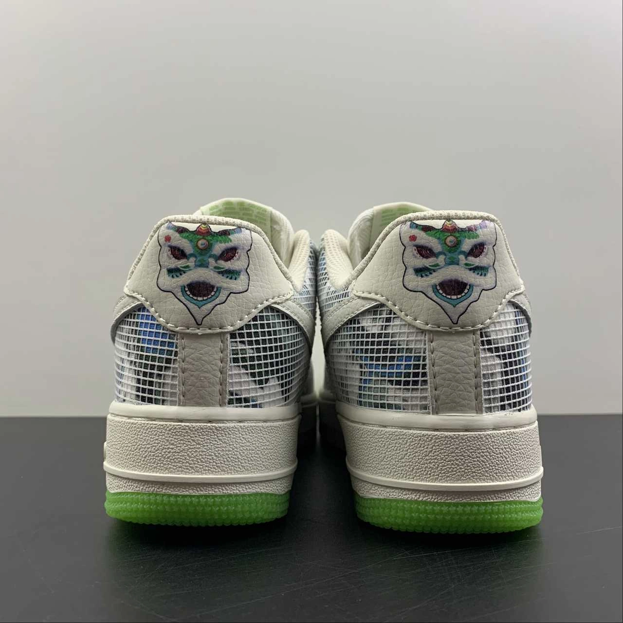 Comfort Tech Air Force 1 07 Low Lion Dance White Blue Green CW1888-716